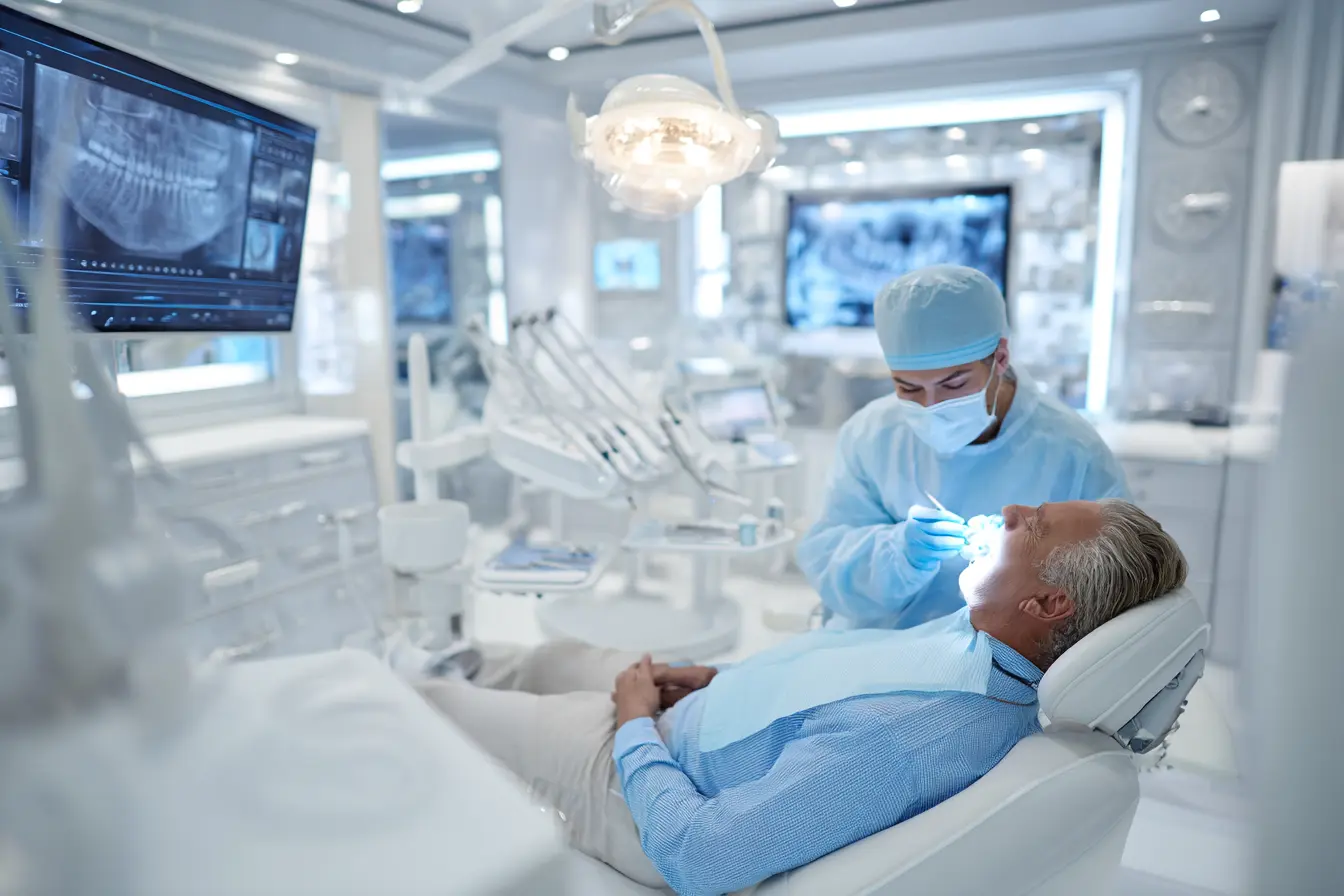 Patient receiving dental care during a consultation at a dental clinic in Dubai