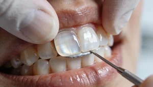 How are veneers attached to teeth using dental bonding techniques