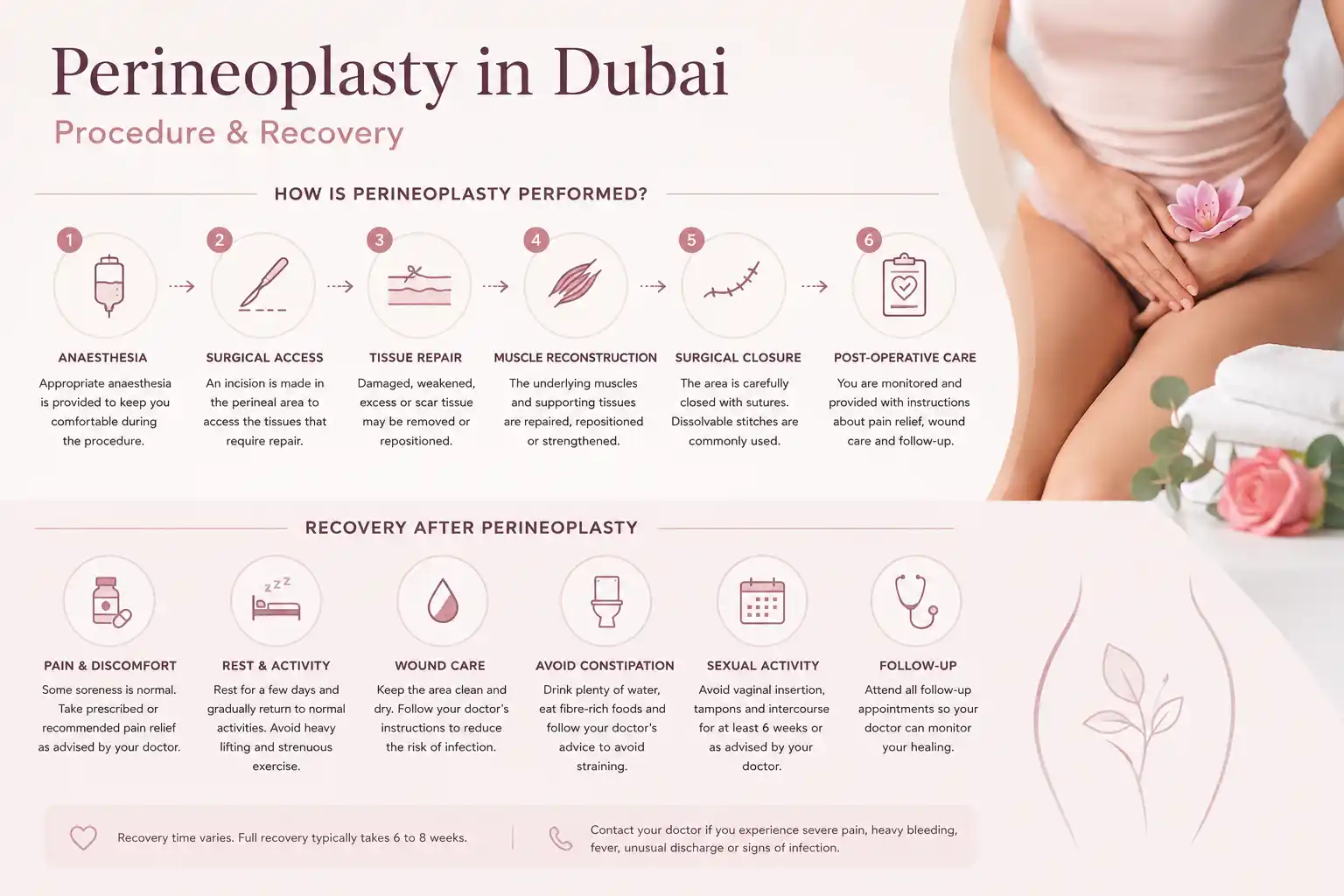 Perineoplasty procedure and recovery at Alma Polyclinic Dubai