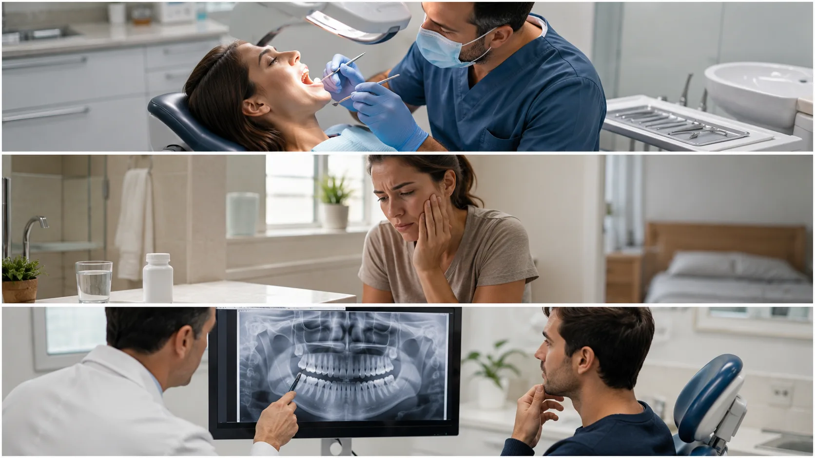 Warning signs of bone infection after tooth extraction including jaw pain and swelling